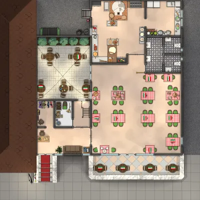 Italian Restaurant - Ground Floor - Day