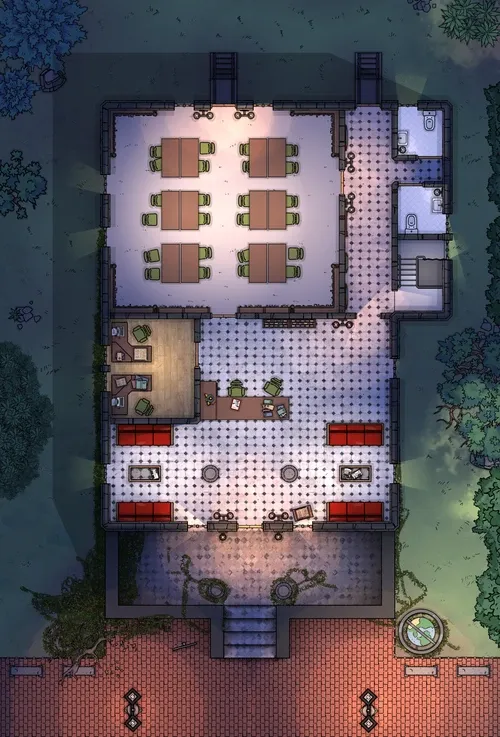 Library With Newsclipping Archive - Ground Floor - Night