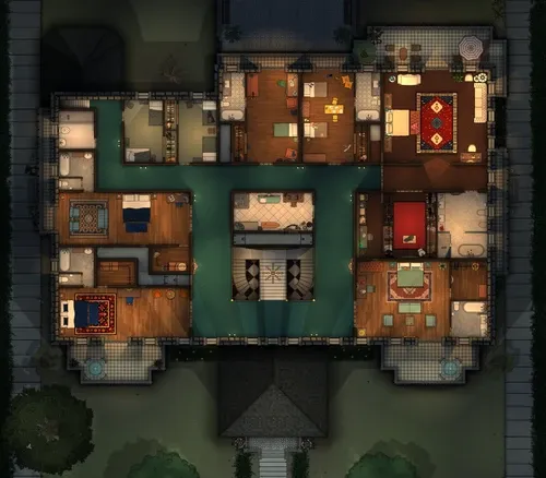McLaughlin Mansion - First Floor - Night