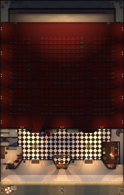 Movie Theater - Ground Floor - Splatter - Night
