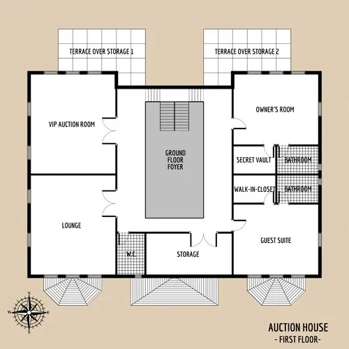 Mrs Dubois Auction House - First Floor - Floor Plan