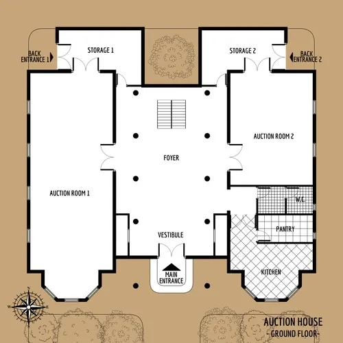 Mrs Dubois Auction House - Ground Floor - Floor Plan