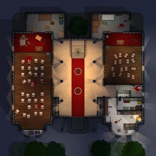 Mrs Dubois Auction House - Ground Floor - Splatter - Night