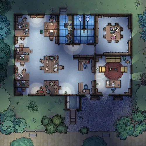 Newspaper Office - Ground Floor - Night