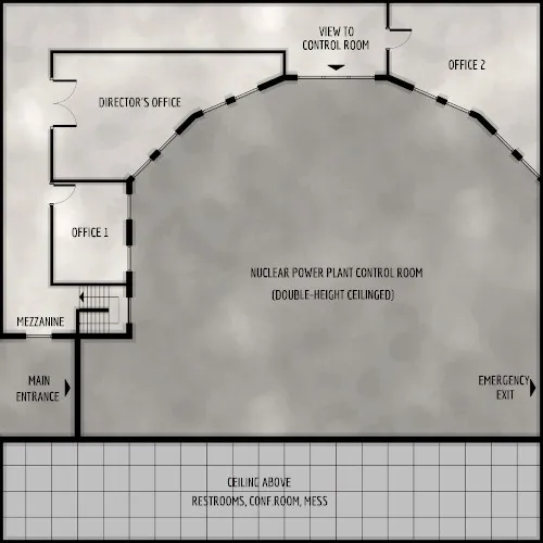 Nuclear Power Plant Control Room - Mezzanine - Floor Plan