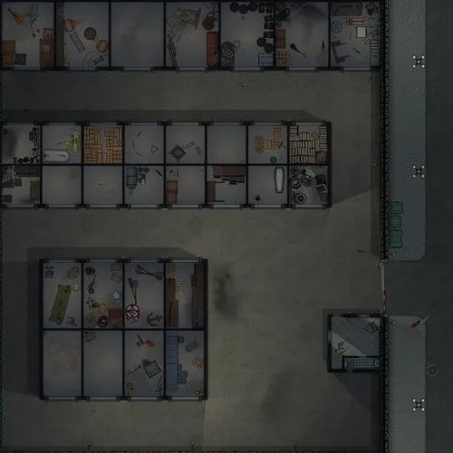 Outdoor Storage Units - Abandoned - Night