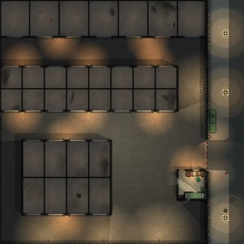 Outdoor Storage Units - Empty - Night