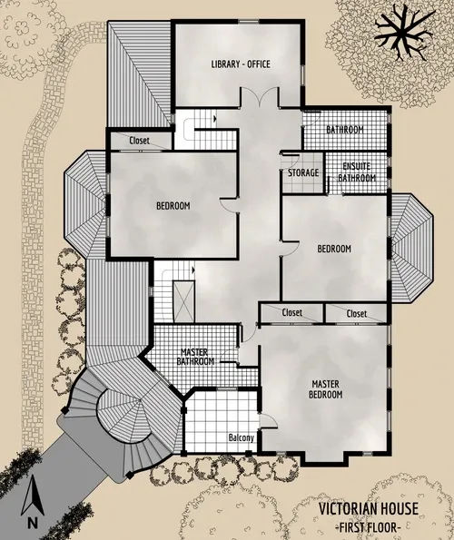 Peabody's Victorian House - First Floor - Floor Plan