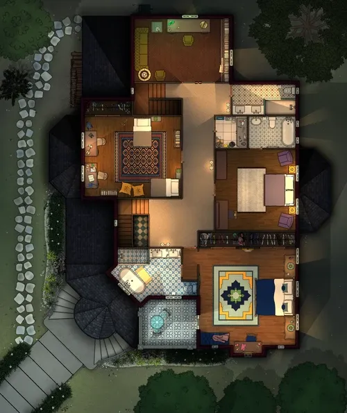 Peabody's Victorian House - First Floor - Night