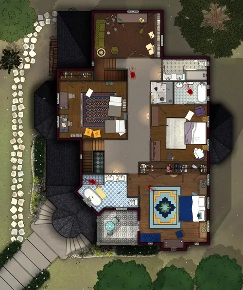 Peabody's Victorian House - First Floor - Splatter - Day