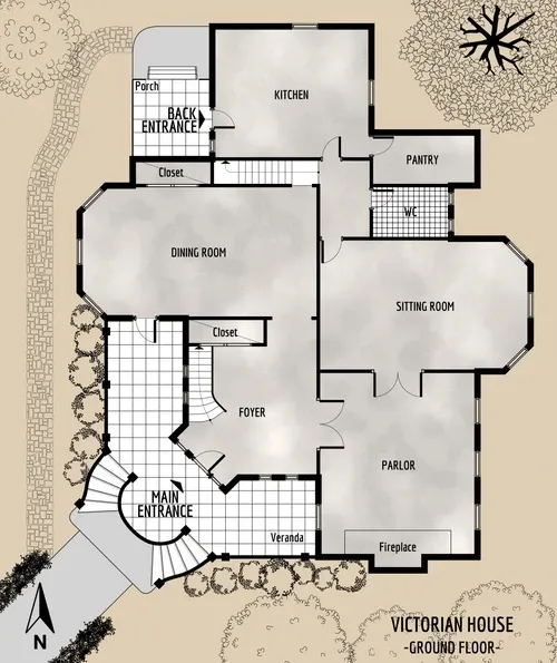 Peabody's Victorian House - Ground Floor - Floor Plan