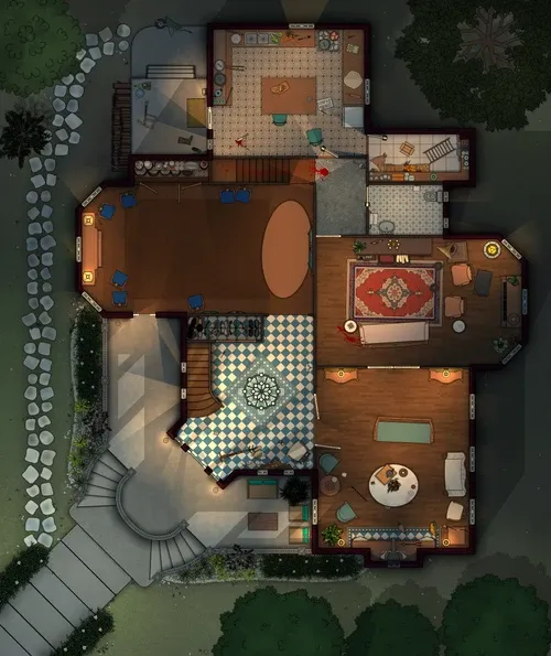 Peabody's Victorian House - Ground Floor - Splatter - Night