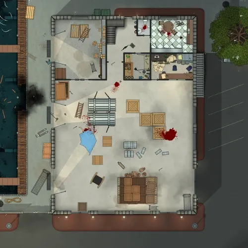 Pier Warehouse - Ground Floor - Splatter - Day
