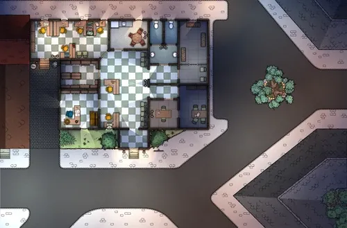 Police Station - Ground Floor - Night - No Vehicles