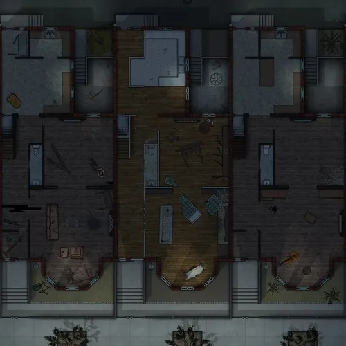 Row Houses - Ground Floor - Abandoned - Night