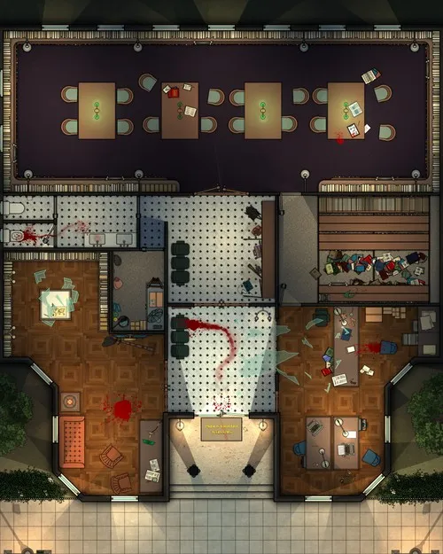 Roxbury Library - Splatter - Night