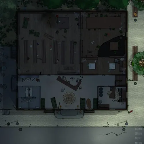 Salem Library - Ground Floor - Abandoned - Night