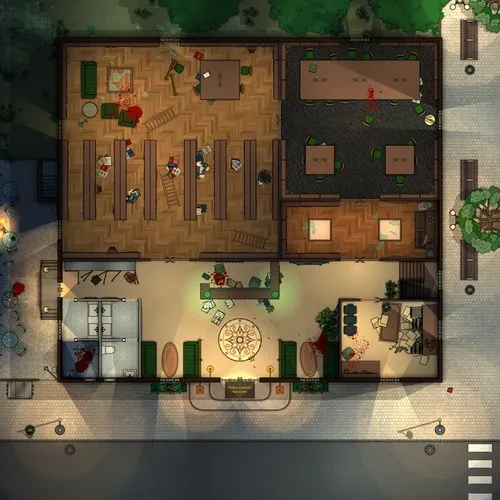 Salem Library - Ground Floor - Splatter - Night