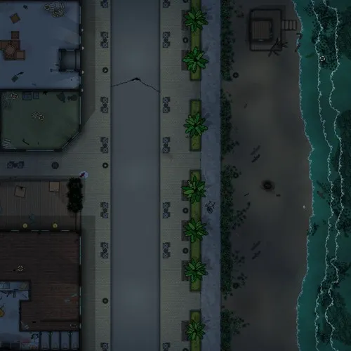 Sandy Beach Coastline - Abandoned - Night