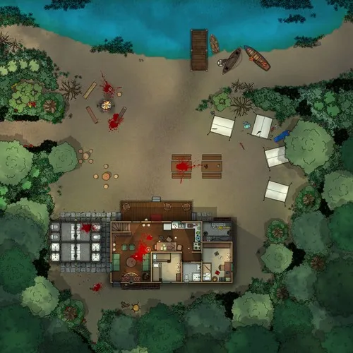 Scout Campsite - Ground Floor - Splatter - Day