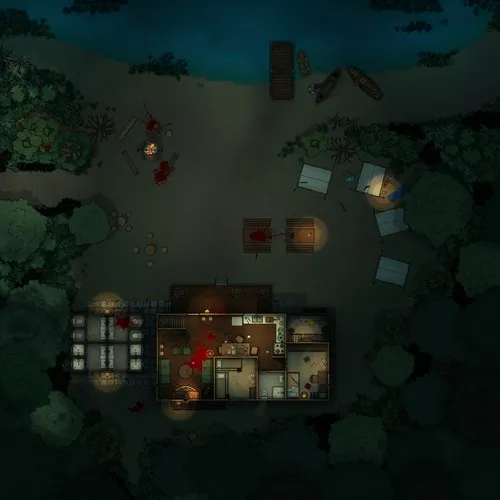 Scout Campsite - Ground Floor - Splatter - Night