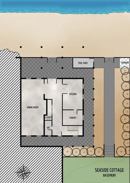 Sea Side Cottage - Basement - Floor Plan
