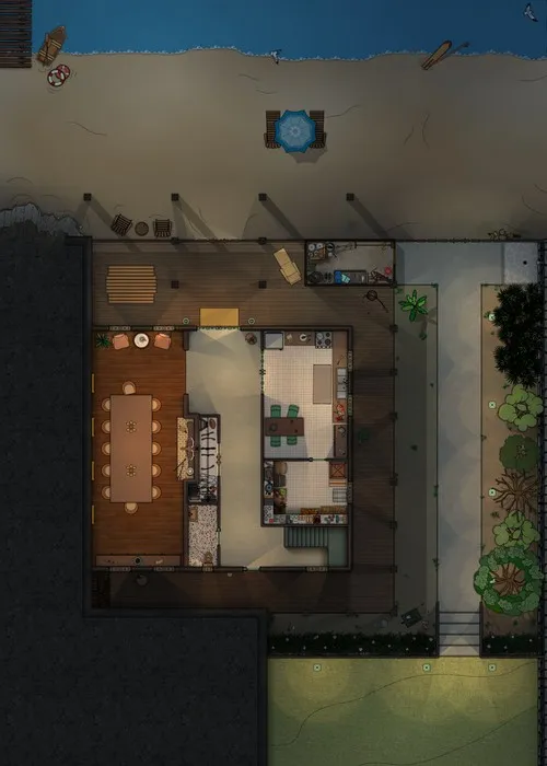 Sea Side Cottage - Basement - Night
