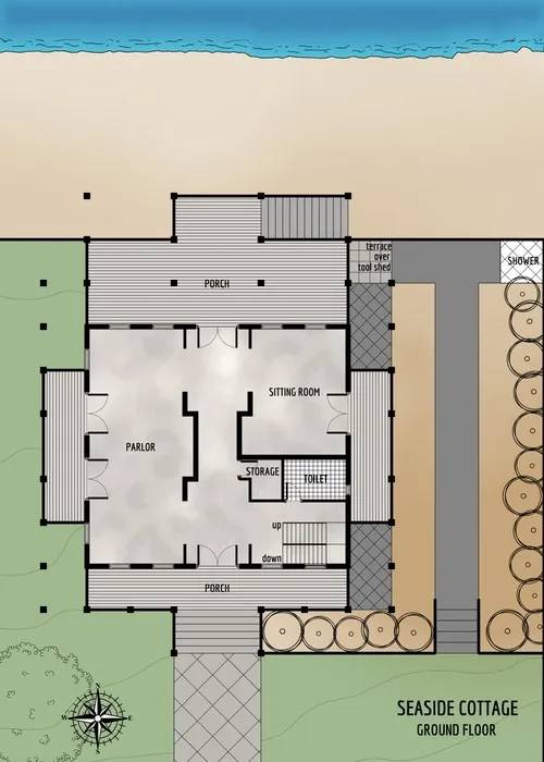 Sea Side Cottage - Ground Floor - Floor Plan