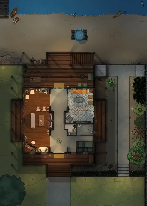 Sea Side Cottage - Ground Floor - Night