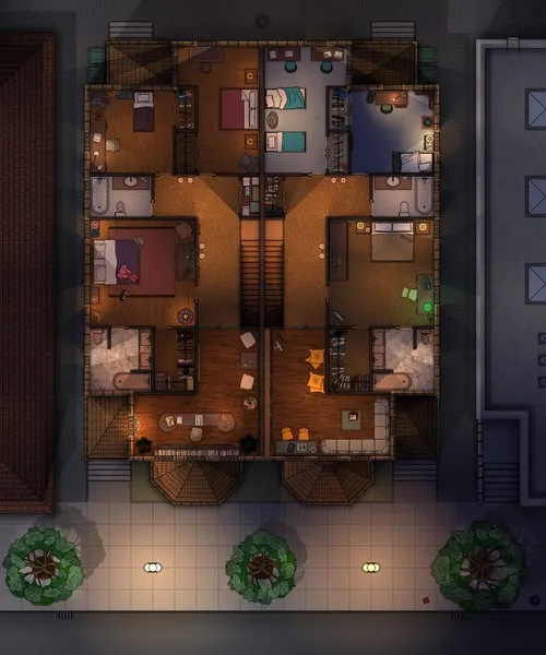 Semi Detached Houses - First Floor - Night