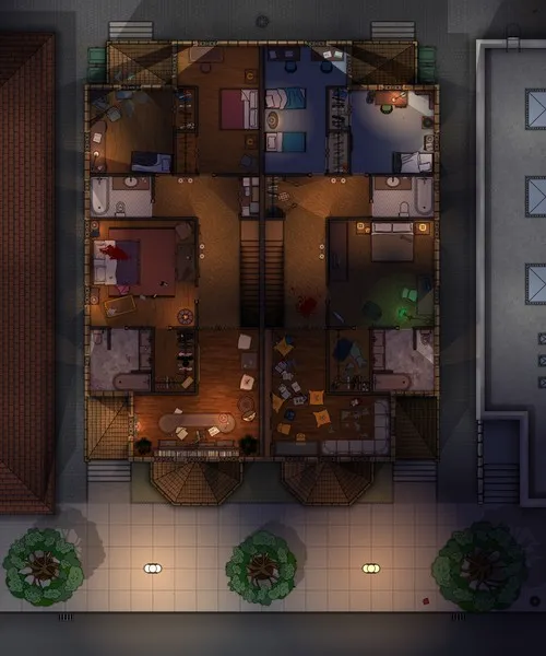 Semi Detached Houses - First Floor - Splatter - Night