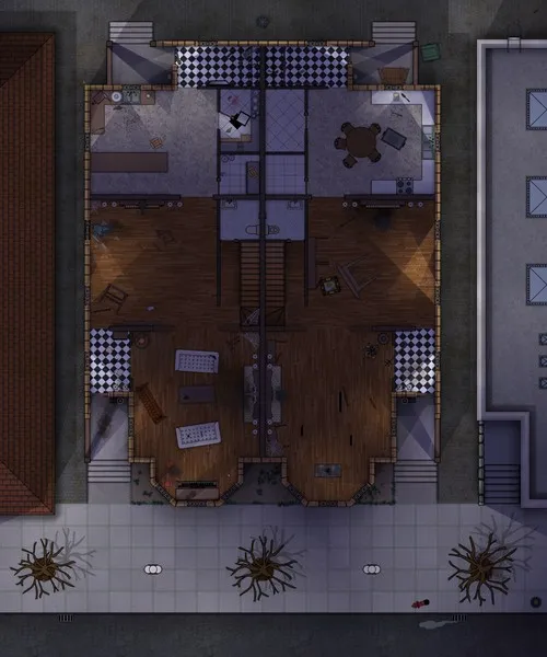 Semi Detached Houses - Ground Floor - Abandoned - Night