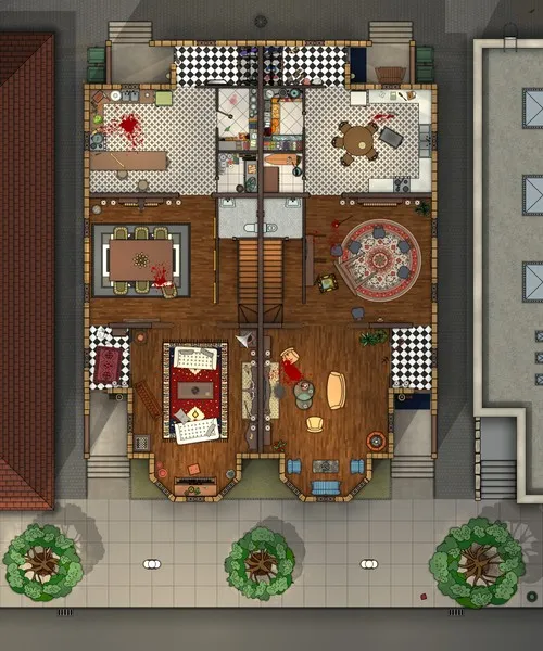 Semi Detached Houses - Ground Floor - Splatter - Day