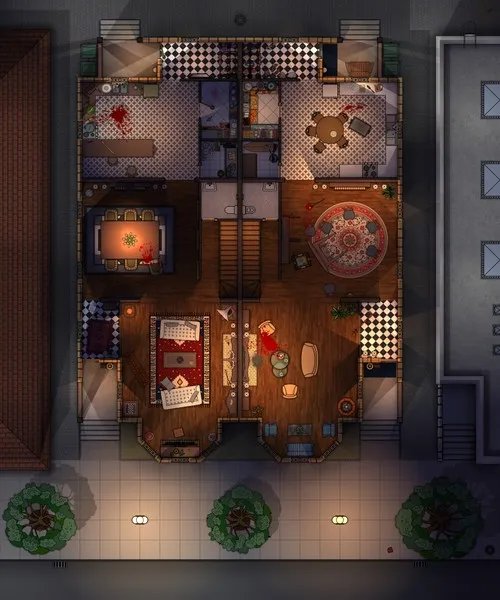 Semi Detached Houses - Ground Floor - Splatter - Night