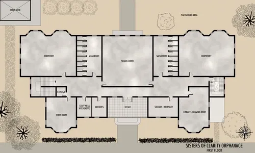 Sisters of Clarity Orphanage - First Floor - Floor Plan