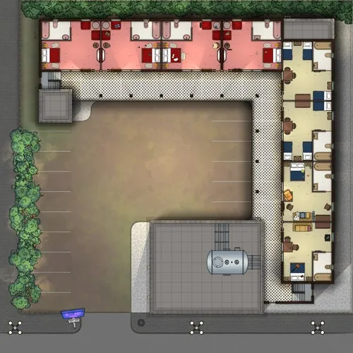 Sleazy Motel - First Floor - Day