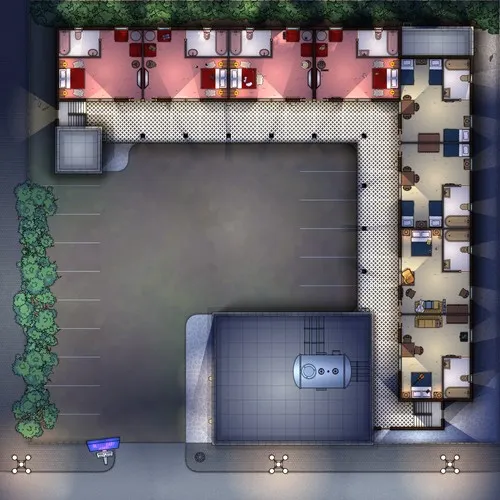 Sleazy Motel - First Floor - Night