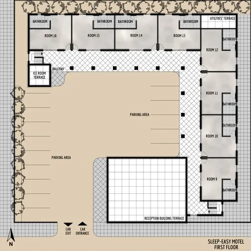 Sleazy Motel - Floor Plan - First Floor
