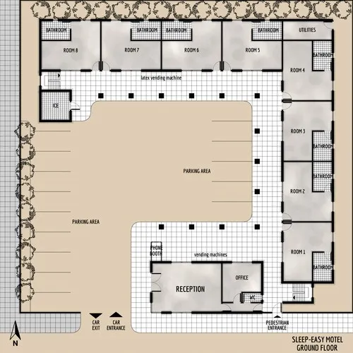 Sleazy Motel - Floor Plan - Ground Floor