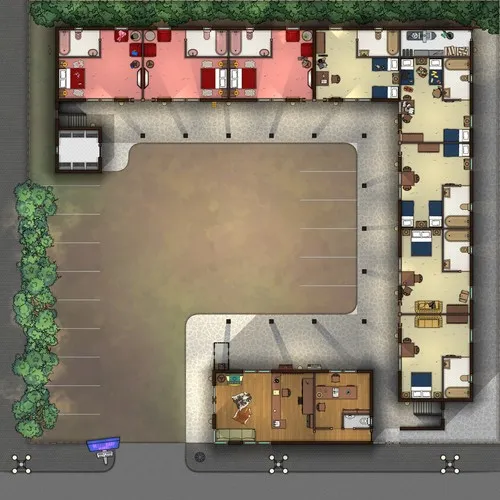 Sleazy Motel - Ground Floor - Day