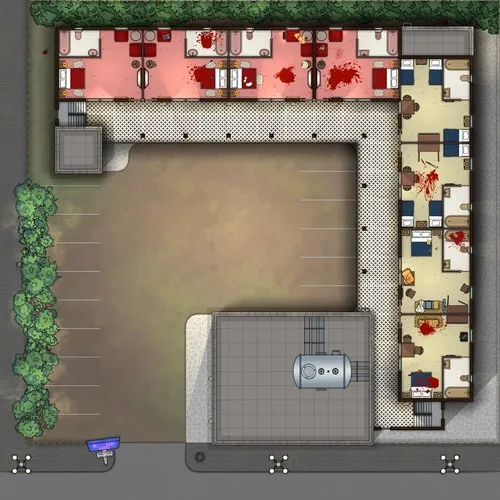 Sleazy Motel - Splatter - First Floor - Day