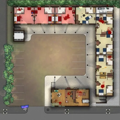 Sleazy Motel - Splatter - Ground Floor - Day