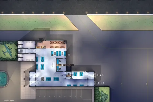 Small Airport - Ground Floor - Night - No Vehicles