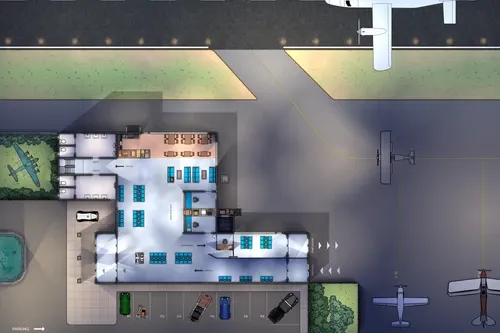 Small Airport - Ground Floor - Night