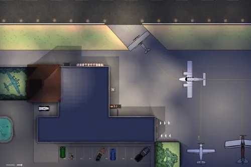 Small Airport - Roof - Night