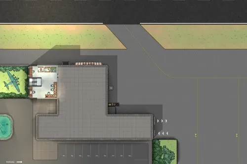Small Airport - Tower - Day - No Vehicles