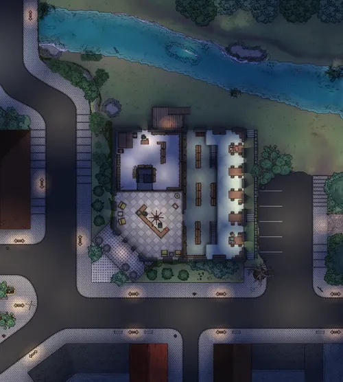 Small Town Library - First Floor - Night