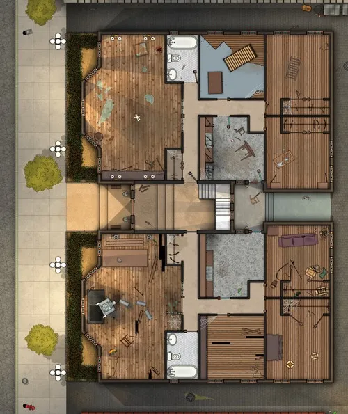 Small Apartment Building - Abandoned - Day