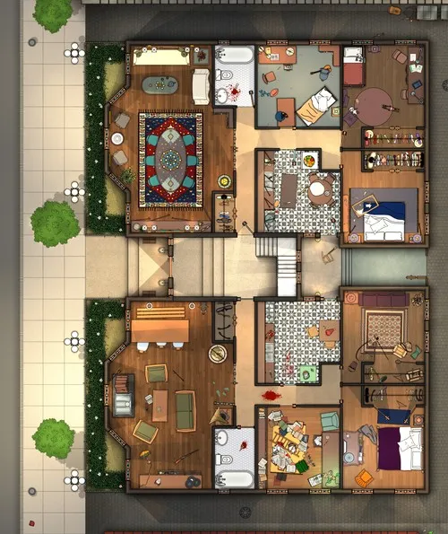 Small Apartment Building - Splatter - Day