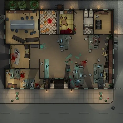 Small Town Newspaper Office - Modern - Splatter - Night 1